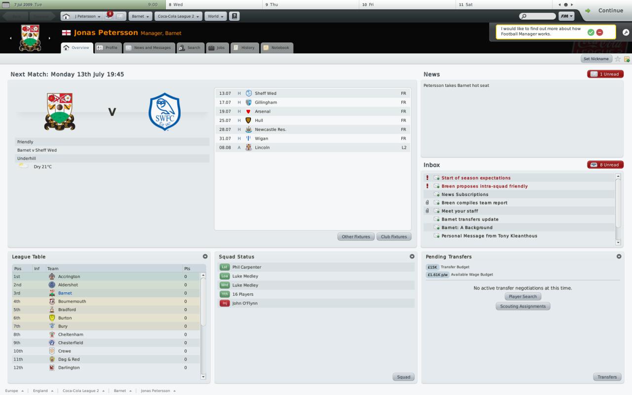Football Manager 2010, Software