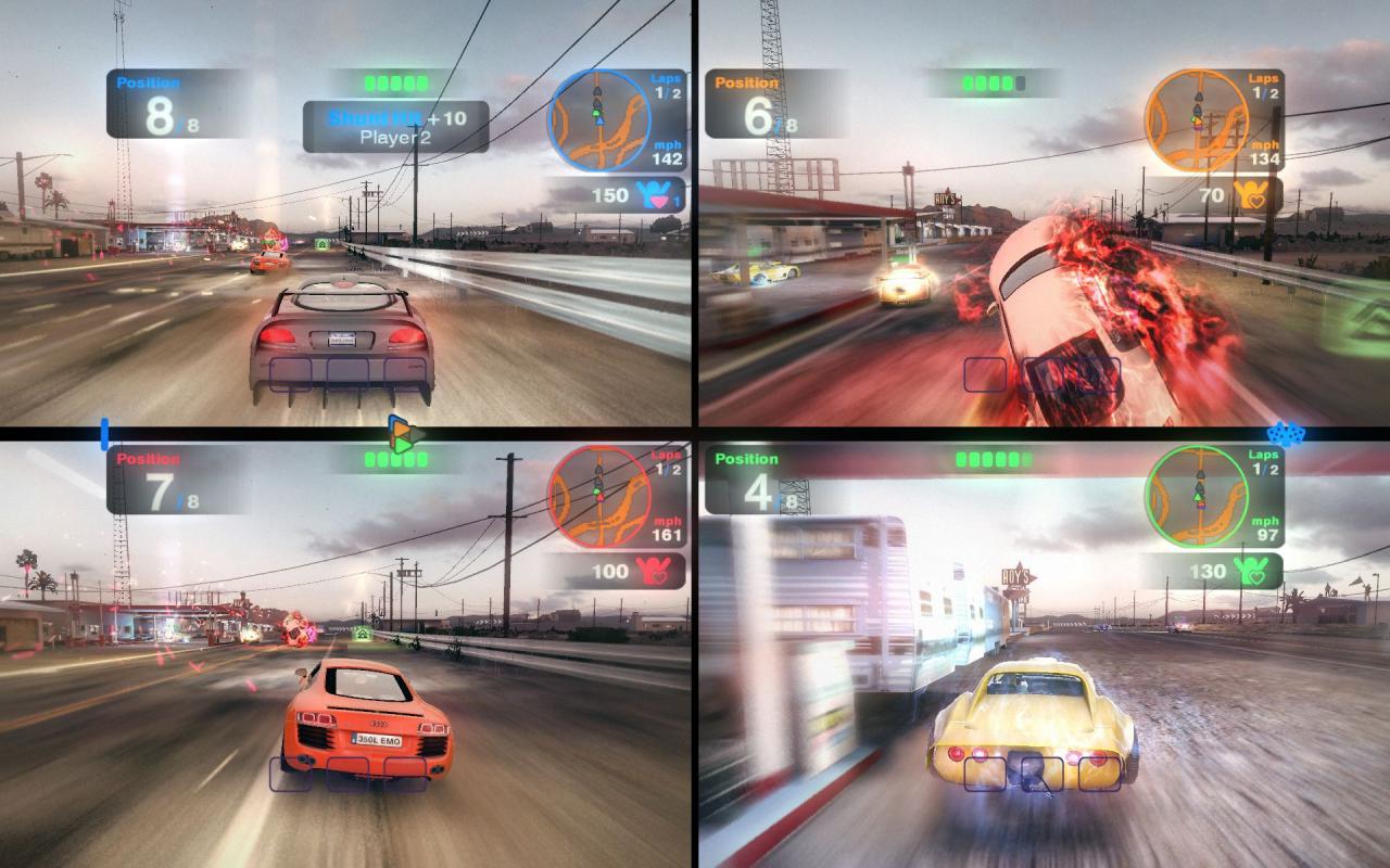 Blur- 4 players multiplayer splitscreen 