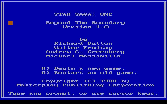 Star Saga: One - Beyond The Boundary Download (1988 Adventure Game)