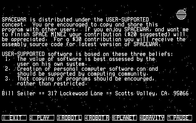 Space War gameplay (PC Game, 1985) 