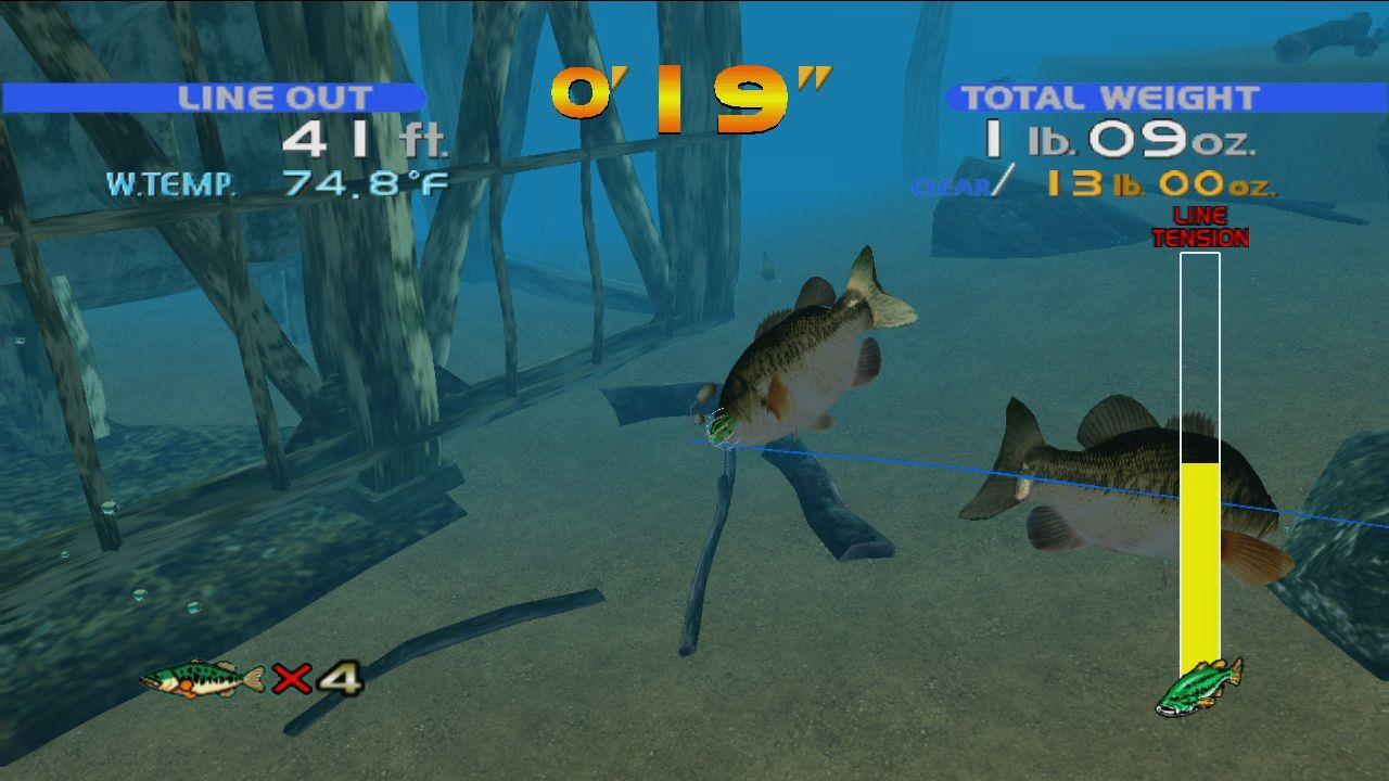 Nintendo Wii Sega Bass Fishing Game with Fishing Rod Controller Holder