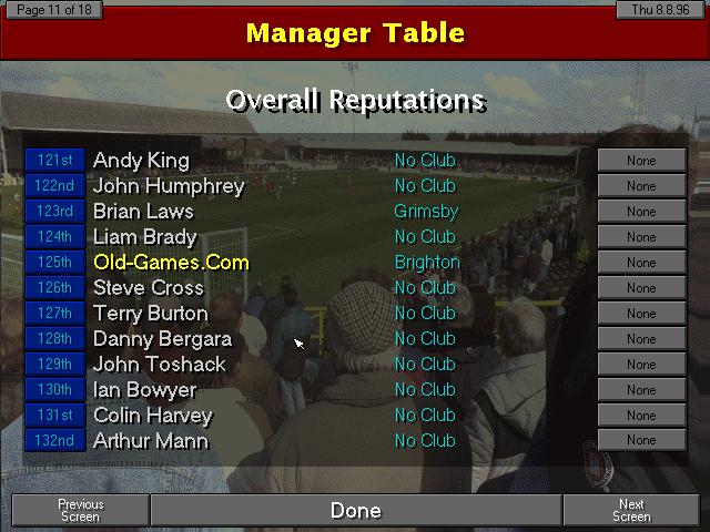 Championship Manager 96/97 (DOS) Game Download